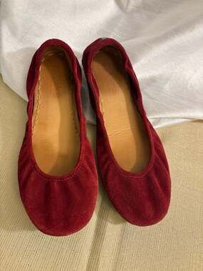 Tieks by Gavrieli Ruby Red Suede Ballet Flats Size 8
